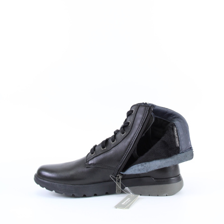 Ботинки чёрные кожаные с замком и шнурком MARCO TOZZI 